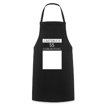 Guestbook 55th Birthday Signature T-shirt - Cooking Apron - black - Front - AI Model Male 185 dark (185cm)