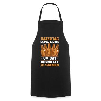 Papa Bier Vater Vatertag - Kochschürze - Schwarz - Vorne - AI Model Male 185 dark (185cm)