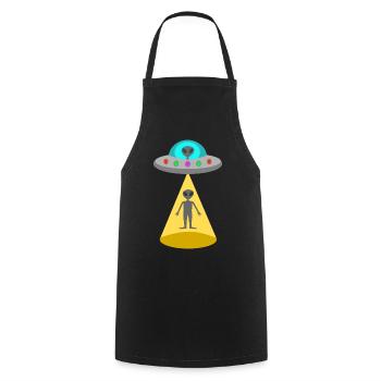 UFO Alien Landing Sci-Fi fantasy art - Cooking Apron - black - Front - AI Model Male 185 dark (185cm)