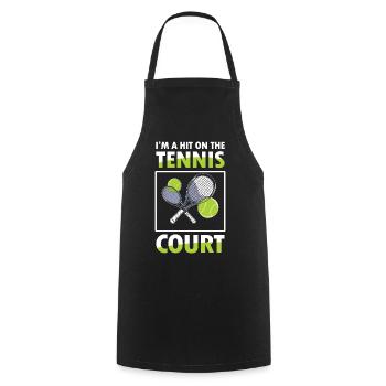 On The Tennis Court - Kochschürze - Schwarz - Vorne - AI Model Male 185 dark (185cm)