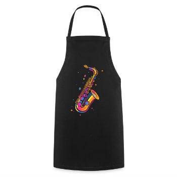 Retro Saxophone - Cooking Apron - black - Front - AI Model Male 185 dark (185cm)