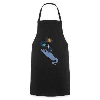 Universe in hand colour - Kochschürze - Schwarz - Vorne - AI Model Male 185 dark (185cm)