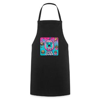 Pixel-Konsole, Retro und Snacks - Kochschürze - Schwarz - Vorne - AI Model Male 185 dark (185cm)