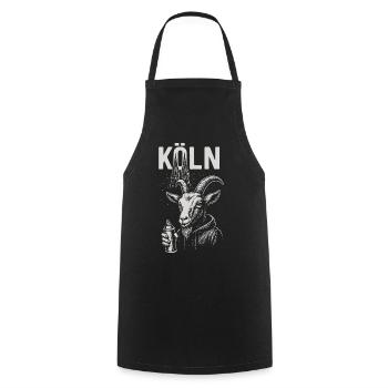 Kölner Streetstyle Ziege - Kochschürze - Schwarz - Vorne - AI Model Male 185 dark (185cm)