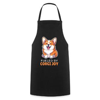 Corgi Spruch Fueled by Joy für Hundeliebhaber - Kochschürze - Schwarz - Vorne - AI Model Male 185 dark (185cm)