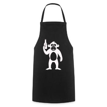 Humorvolle Affe mit Flasche - Kochschürze - Schwarz - Vorne - AI Model Male 185 dark (185cm)