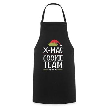 L’équipe des biscuits de Noël - Tablier de cuisine - noir - Devant - AI Model Male 185 dark (185cm)