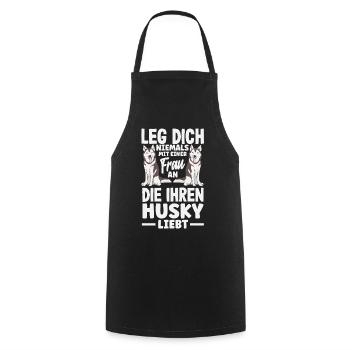 Drôle Husky Husky Propriétaire Husky Propriétaire Cadeau - Tablier de cuisine - noir - Devant - AI Model Male 185 dark (185cm)