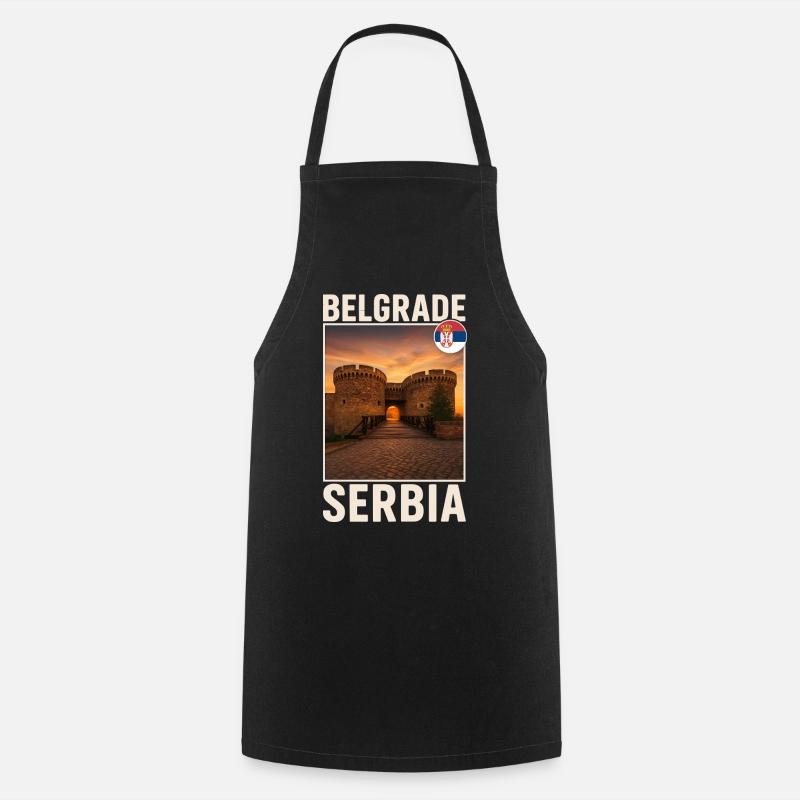 Belgrade, Serbie - Tablier de cuisine - noir