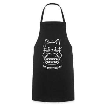 No Diet Today - Cooking Apron - black - Front - AI Model Male 185 dark (185cm)
