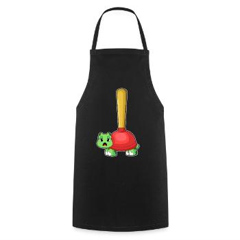 Turtle Pömpel - Cooking Apron - black - Front - AI Model Male 185 dark (185cm)