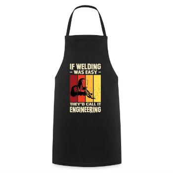 Welder Saying Gifts for Metalworkers - Cooking Apron - black - Front - AI Model Male 185 dark (185cm)