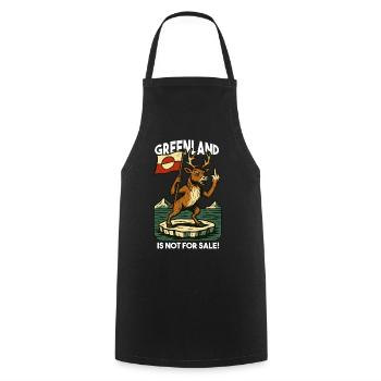 Greenland Is Not For Sale Caribou Reindeer - Cooking Apron - black - Front - AI Model Male 185 dark (185cm)