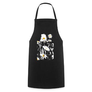 DAISIES - Cooking Apron - black - Front - AI Model Male 185 dark (185cm)