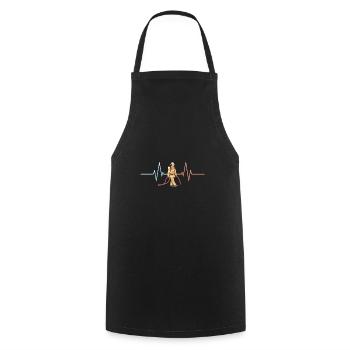Firefighter heartbeat fire brigade sayings - Cooking Apron - black - Front - AI Model Male 185 dark (185cm)
