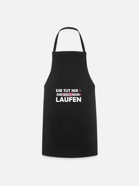 Läuferin Sport Laufen Geschenk - Kochschürze - Schwarz