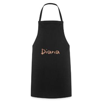 Name lettering Diana - Cooking Apron - black - Front - AI Model Male 185 dark (185cm)