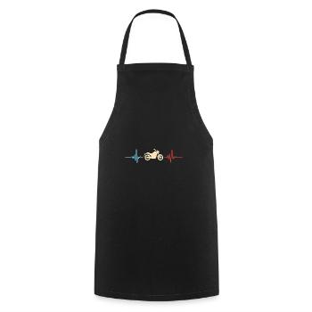 Motorcycle Heartbeat Biker ECG Heart Rate - Cooking Apron - black - Front - AI Model Male 185 dark (185cm)