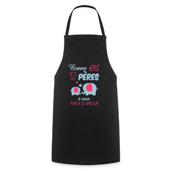 bonne 1ere fete des peres - Tablier de cuisine - noir - Devant - AI Model Male 185 dark (185cm)