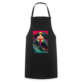 Easter Christianity Gift - Cooking Apron - black - Front - AI Model Male 185 dark (185cm)