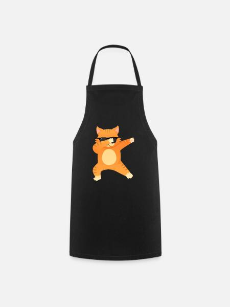 Cat With Sunglasses Dab Dance - Cool Gift - Kochschürze - Schwarz