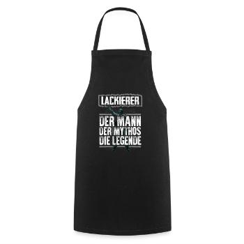 LACKIERER - Mythos - Kochschürze - Schwarz - Vorne - AI Model Male 185 dark (185cm)