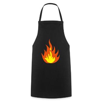 fire - Kochschürze - Schwarz - Vorne - AI Model Male 185 dark (185cm)