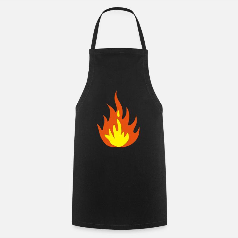 fire - flame - Cooking Apron - black