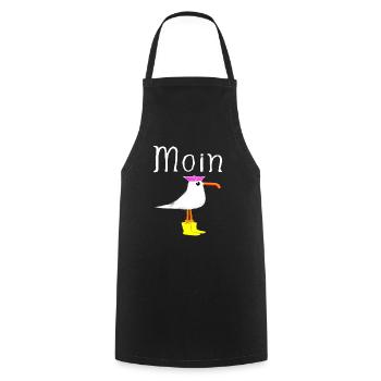 Moin Küstenkind Möwe Girl Mädchen Frau Geschenke - Kochschürze - Schwarz - Vorne - AI Model Male 185 dark (185cm)