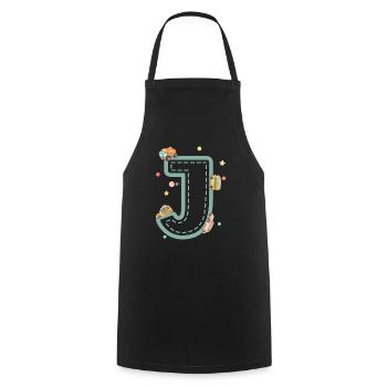 Letter j vehicle - personalized child gift - Cooking Apron - black - Front - AI Model Male 185 dark (185cm)