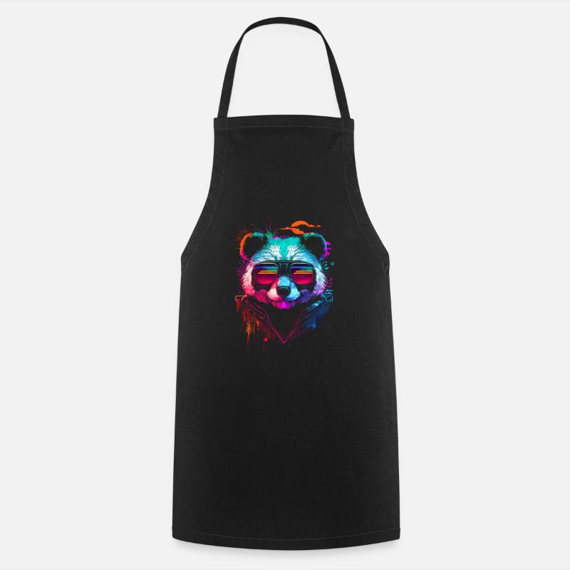 Hipster panda - Cooking Apron - black