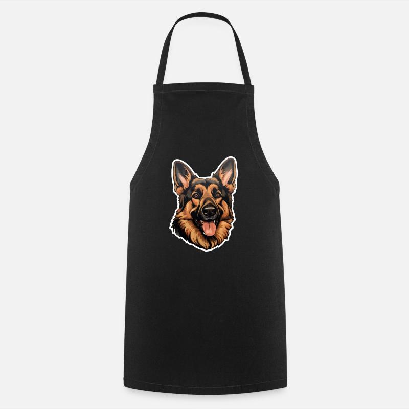 Deutscher Schäferhund Kopf - Kochschürze - Schwarz