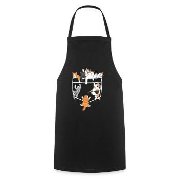 Süße Katzen klettern - originelle Geschenkidee - Kochschürze - Schwarz - Vorne - AI Model Male 185 dark (185cm)