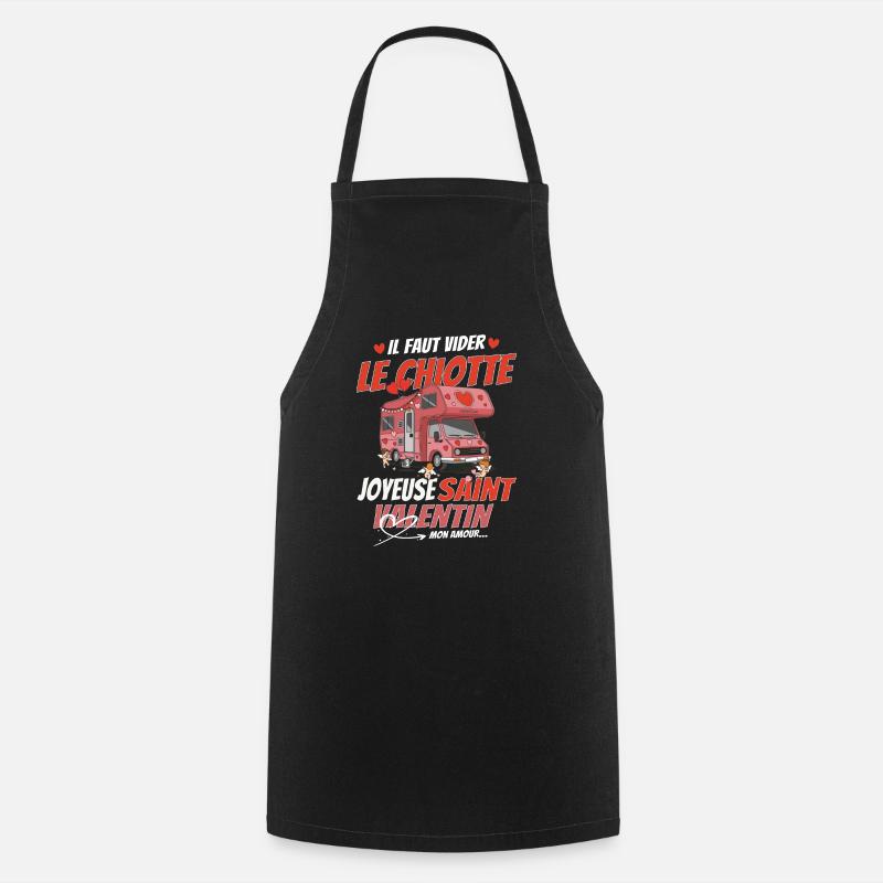 Saint Valentin Camping Cariste - Tablier de cuisine - noir