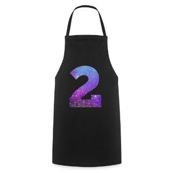 Numéro 2 galaxie - Tablier de cuisine - noir - Devant - AI Model Male 185 dark (185cm)