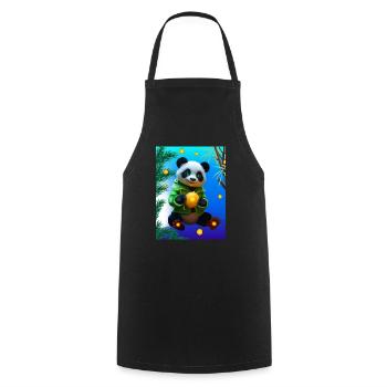 Cyber Zitrone Bambus Panda - Kochschürze - Schwarz - Vorne - AI Model Male 185 dark (185cm)