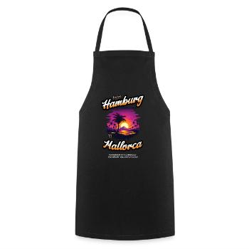 From Hamburg to Mallorca - Orange Text Edition - Cooking Apron - black - Front - AI Model Male 185 dark (185cm)