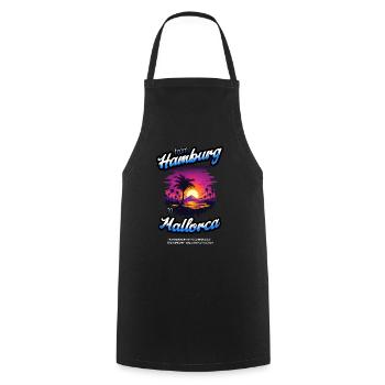 From Hamburg to Mallorca - Blue Text Edition - Cooking Apron - black - Front - AI Model Male 185 dark (185cm)