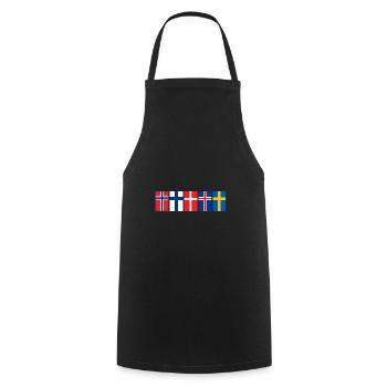 Scandinavie Drapeaux Suède Norvège Islande - Tablier de cuisine - noir - Devant - AI Model Male 185 dark (185cm)