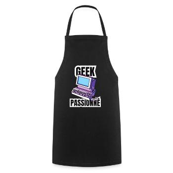 geek passionné - Tablier de cuisine - noir - Devant - AI Model Male 185 dark (185cm)