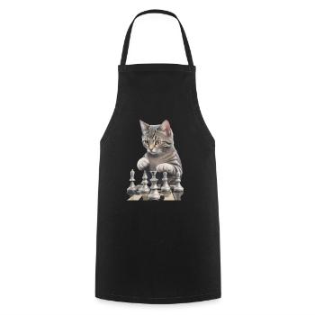 Chat en tant que joueur d’échecs - Parfait pour les échecs et - Tablier de cuisine - noir - Devant - AI Model Male 185 dark (185cm)