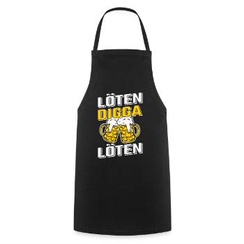 Löten Digga Löten Bier Saufen Party - Kochschürze - Schwarz - Vorne - AI Model Male 185 dark (185cm)