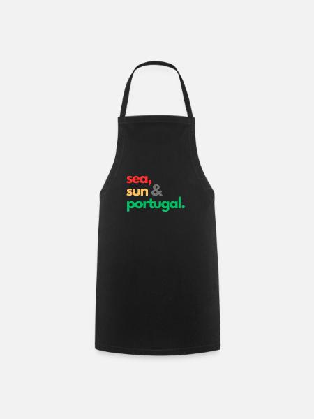 Sea, Sun & Portugal. - Cooking Apron - black