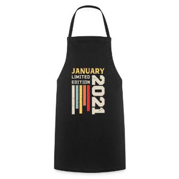 January 2021 - January 2021 Birthday Gift - Cooking Apron - black - Front - AI Model Male 185 dark (185cm)