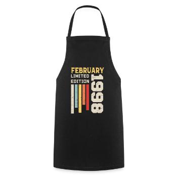 February 1998 - February 1998 Birthday Gift - Cooking Apron - black - Front - AI Model Male 185 dark (185cm)