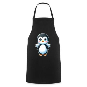 Süßer Pinguin Engel Cartoon Chibi Stil - Kochschürze - Schwarz - Vorne - AI Model Male 185 dark (185cm)