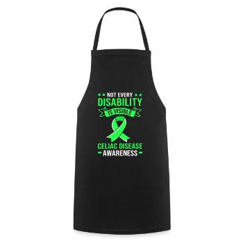 Celiac Disease Gluten Free - Cooking Apron - black - Front - AI Model Male 185 dark (185cm)