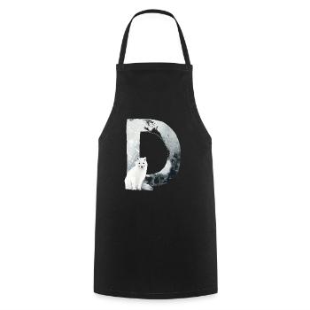 D – decorative character – winter - Cooking Apron - black - Front - AI Model Male 185 dark (185cm)