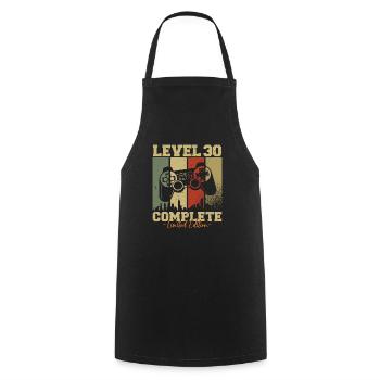 Niveau 30 Débloqué 30 Cadeau d’anniversaire - Tablier de cuisine - noir - Devant - AI Model Male 185 dark (185cm)