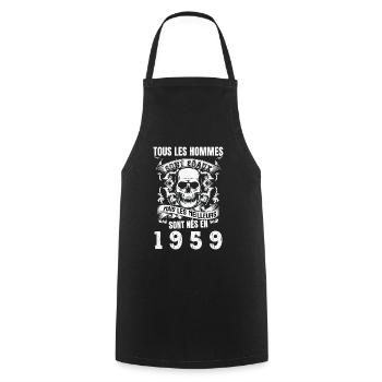 les meilleurs sont nés en 1959 - Tablier de cuisine - noir - Devant - AI Model Male 185 dark (185cm)